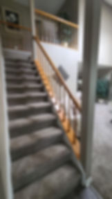 before railing transformation, wooden railing