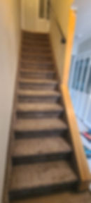 Before: Carpeted Staircase with damage, Brick, NJ