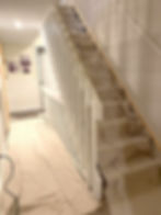 before : all wooden white railing system