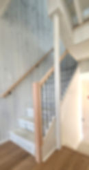 After- New Indoor Stair Railings, Modern Metal and Wood, Beach Haven, New Jersey