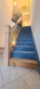 after: new metal and wood indoor railing installed in Toms River, nj