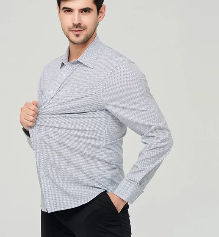 Thumbnail: Men’s Slim Fit Stretch Business Dress Shirt Long Sleeve