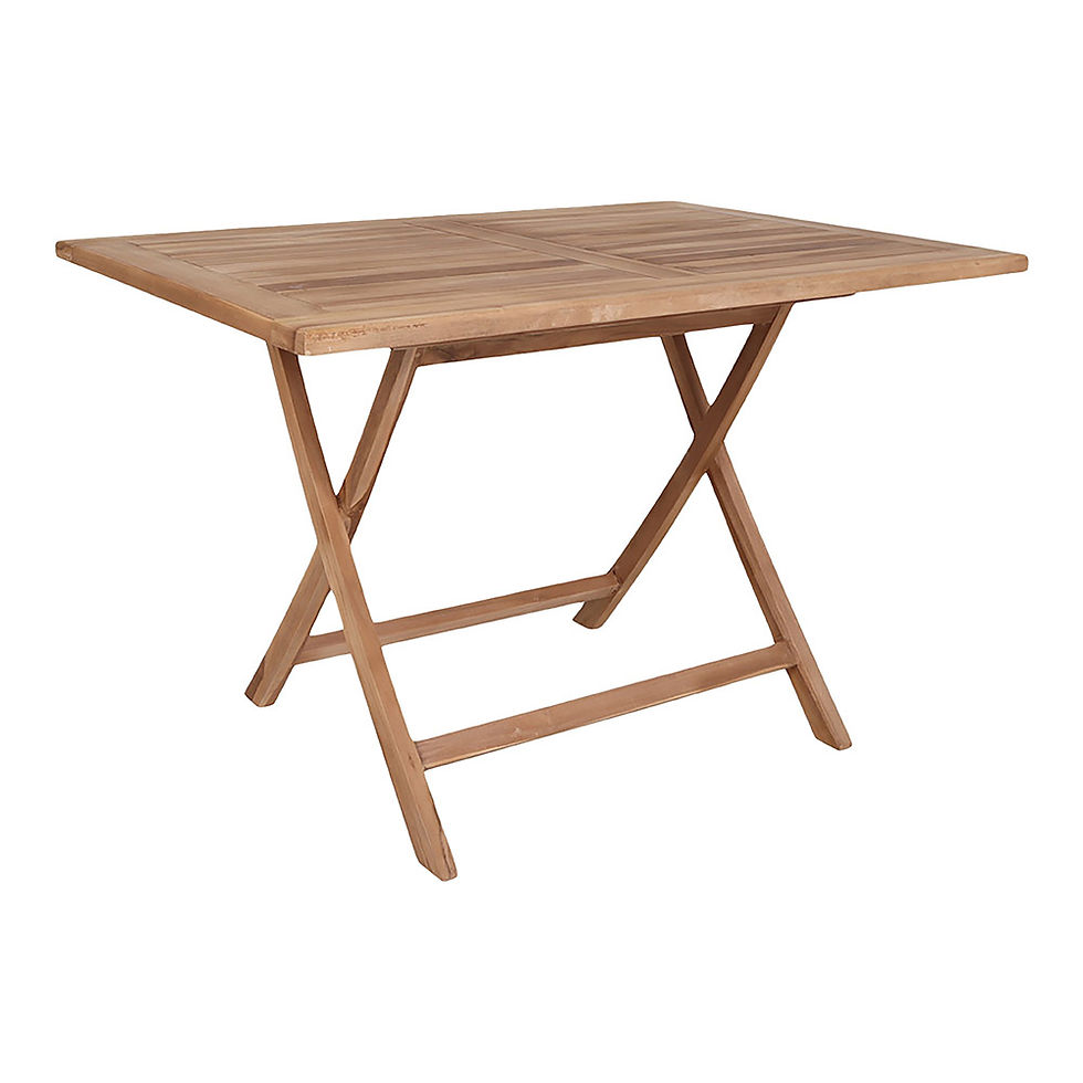 Table pliante en teck 120x80xH75cm (6 personnes)