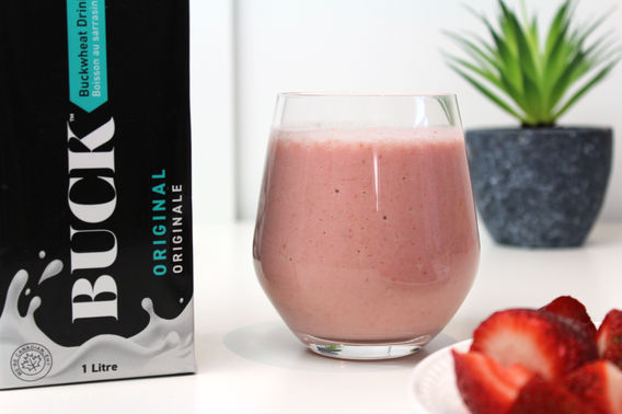 BUCK Buckwheat Mylk (non-dairy milk) Strawberry Smoothie