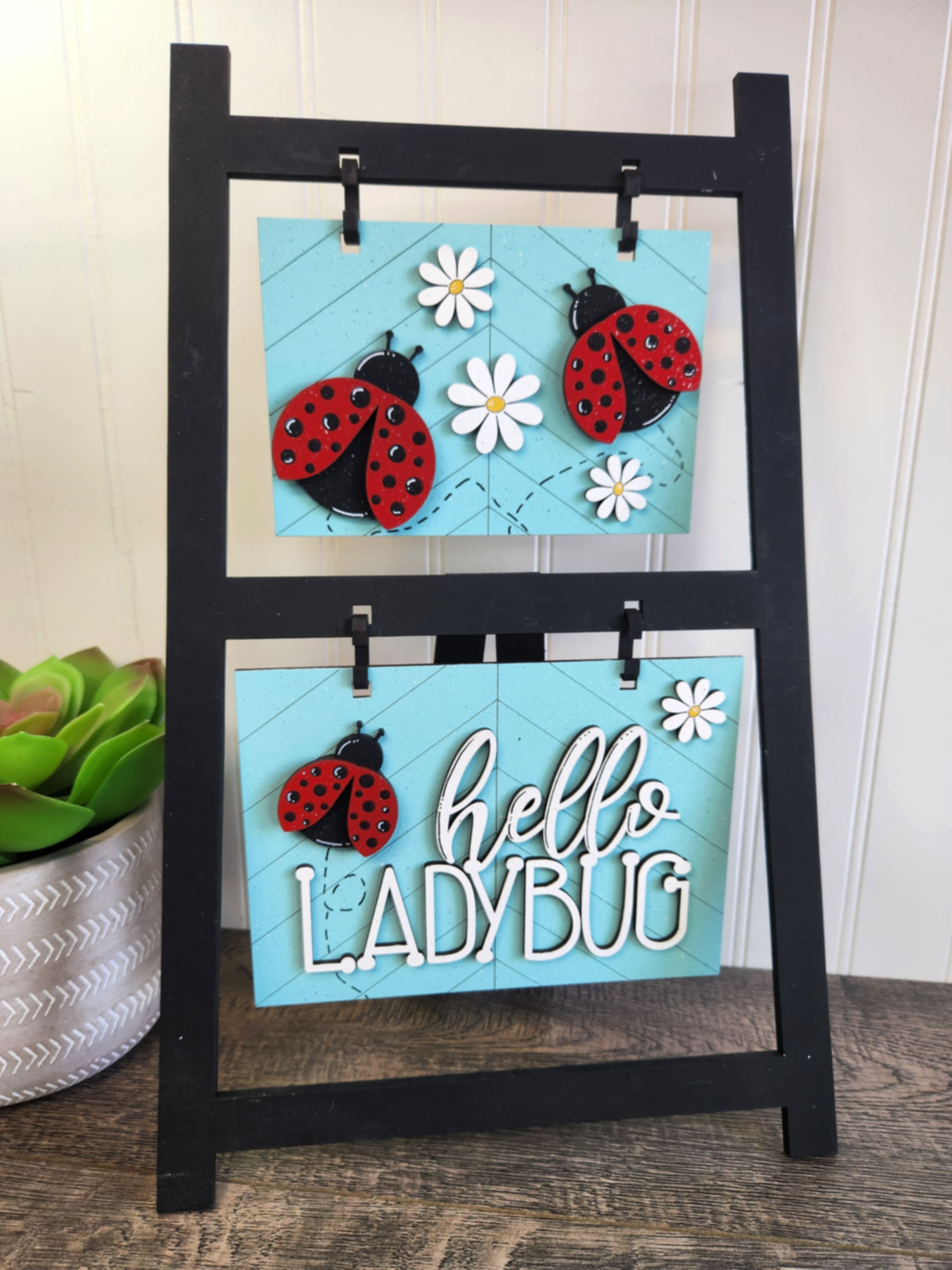 Hello Lady Bug easel tile set