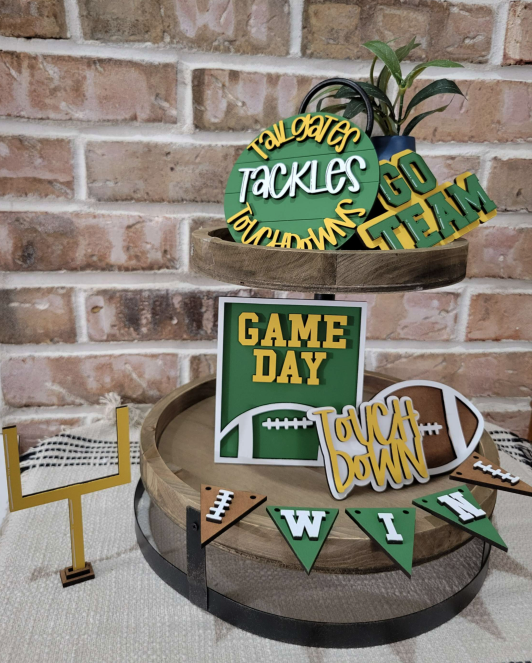 Football Tier Tray Set, Finished (Tray not included)