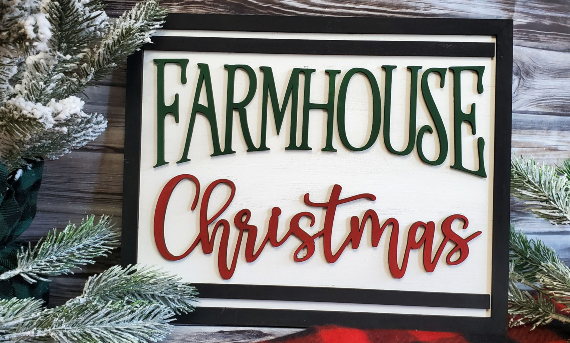 3D Wood Farmhouse Christmas Sign