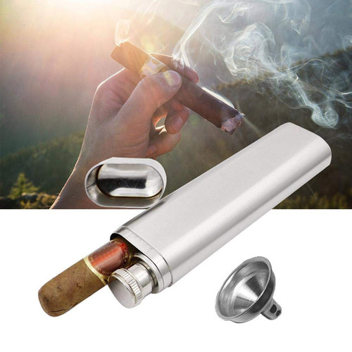 cigarette flask Kitwinney Stainless Steel Flask, Leak-proof Pocket Hidden Flasks with Built-in Case and Leather Wrapped Cover, Black Hip and Mini Funnel Set for Liquor for Men and Women: Flasks featuring in laser welded seams and joints Kitwinney Stainless Steel Flask, Leak-proof