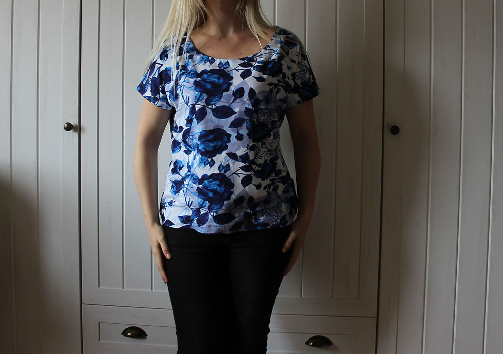 Tričko Indigově modré růže