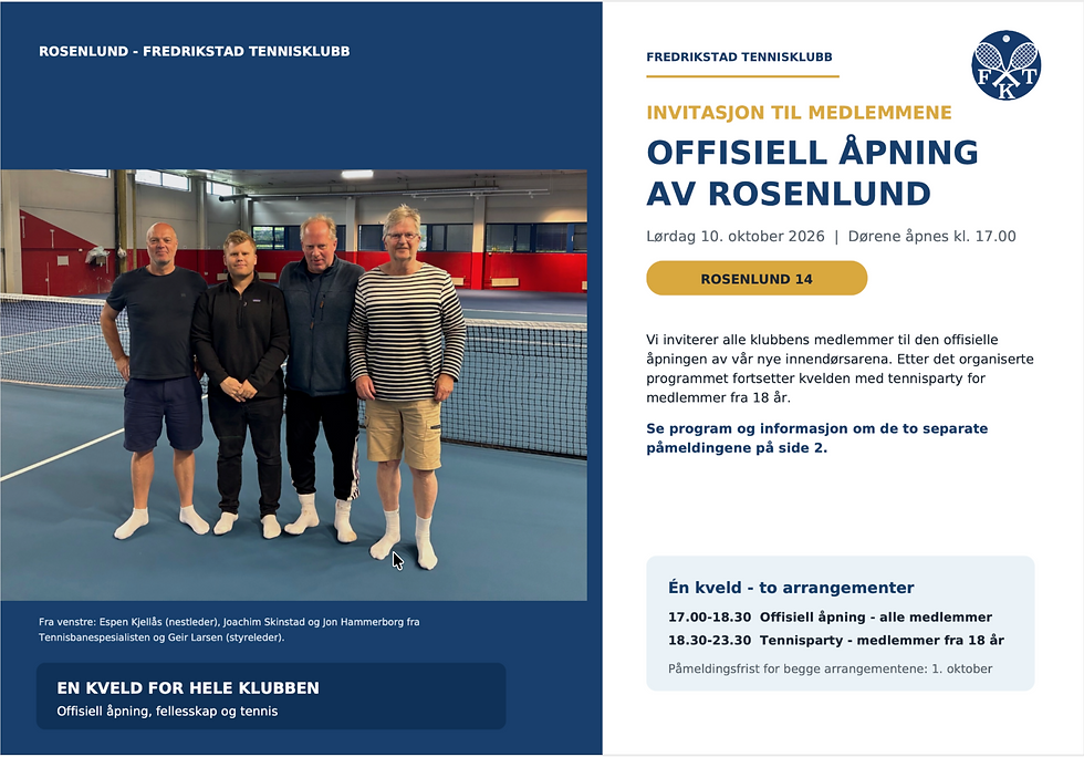 Påminnelse - invitasjon, offisiell åpning