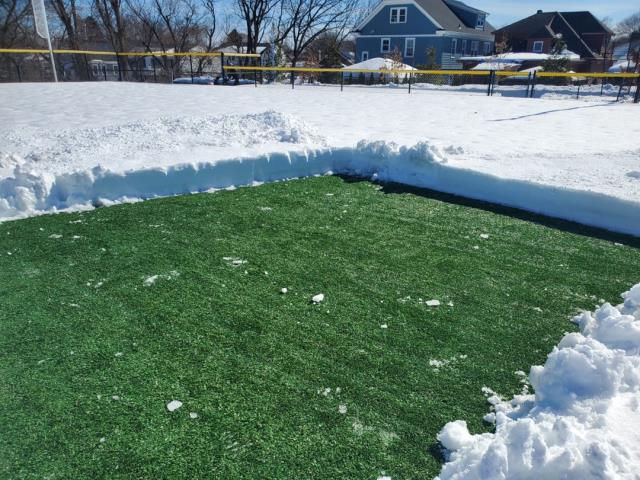 synthetic turf snow removal