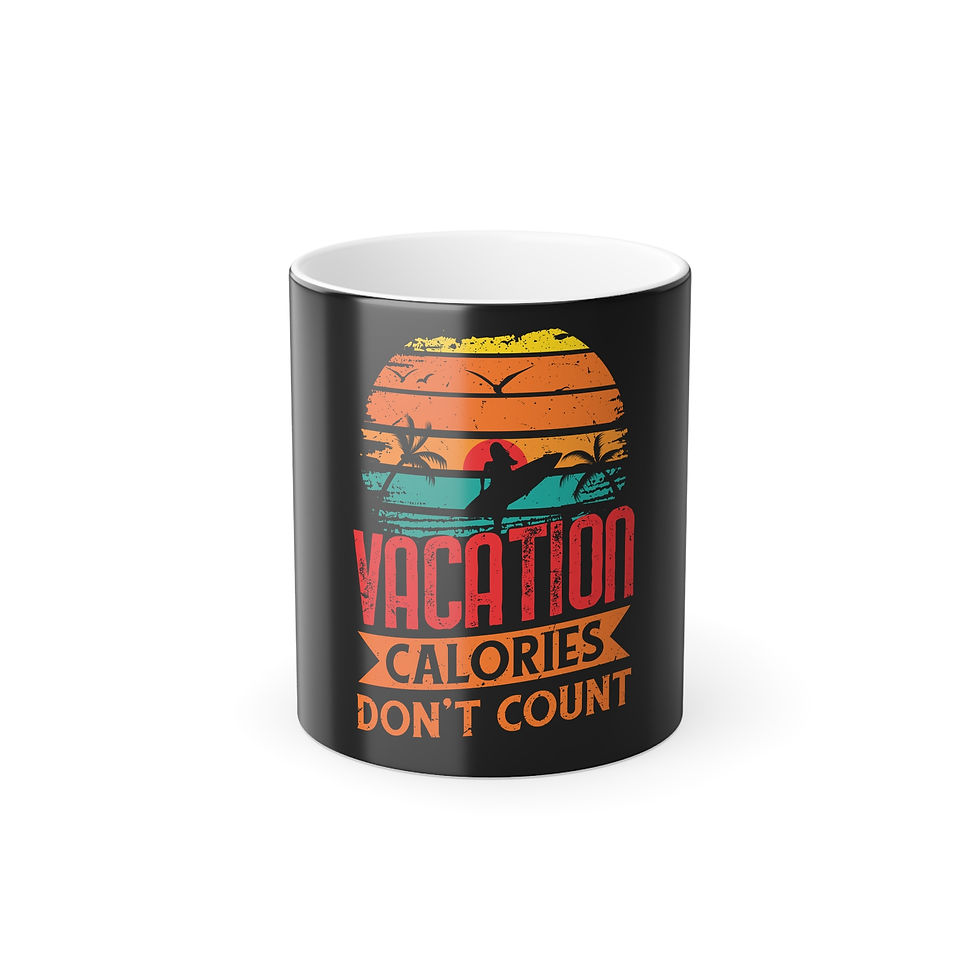  Color Morphing Coffee Mug: Vacation Calories Don't Count