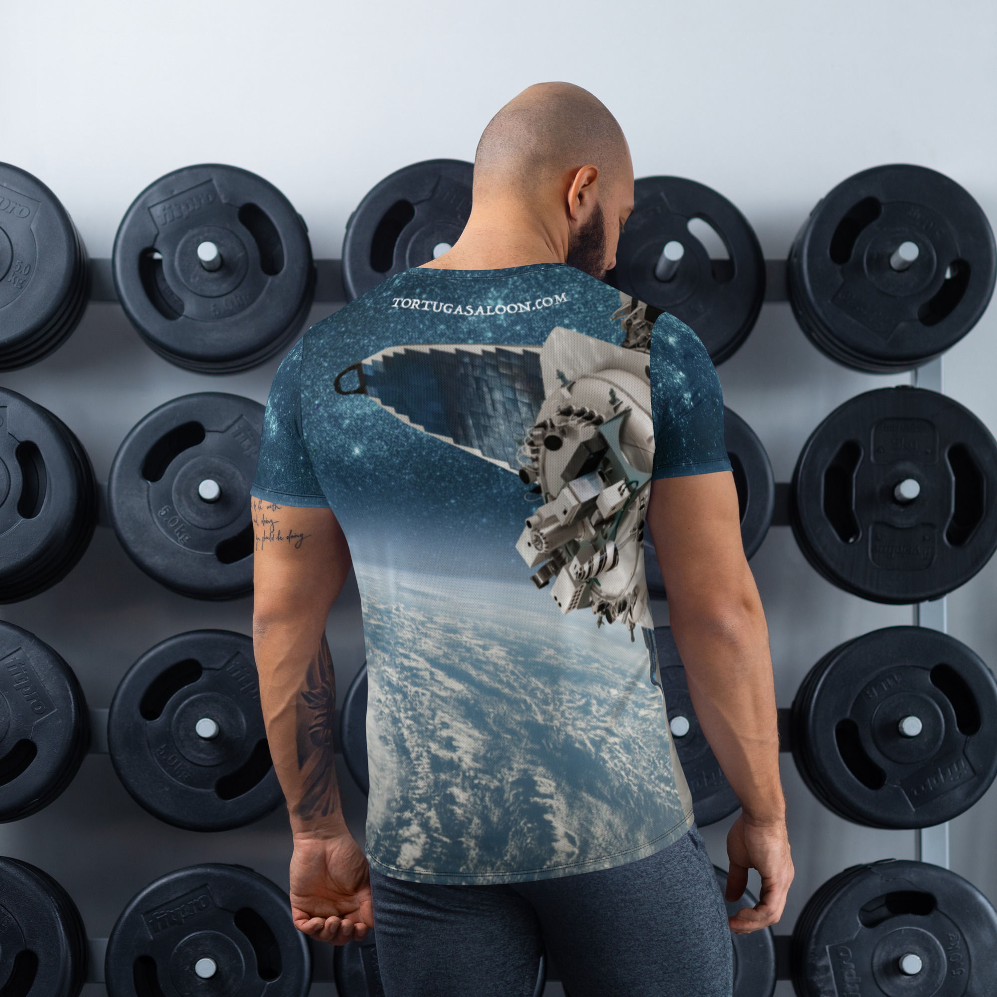 IAN Satellite View (RUNS SMALL) | All-Over Print Men's Athletic T-shirt