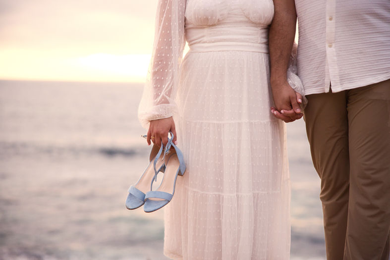 engagement photo shoot on the beach