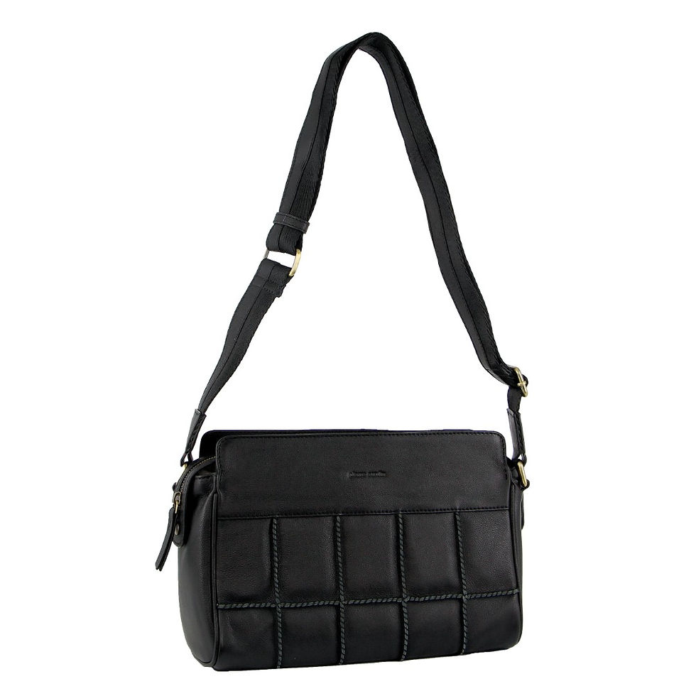Thumbnail: Pierre Cardin Ladies Leather Stitch-design Cross-Body Bag
