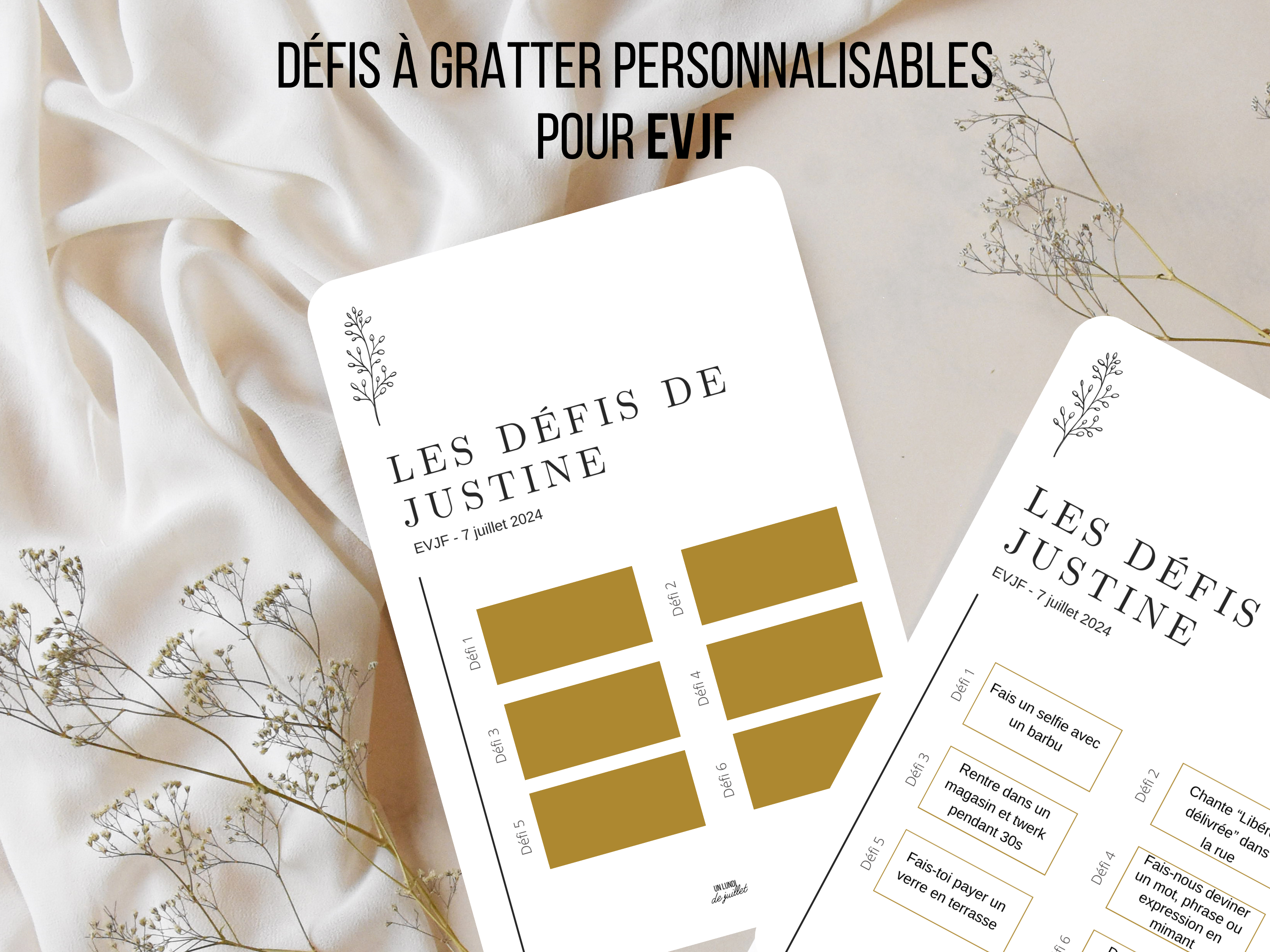 défis et gages evjf