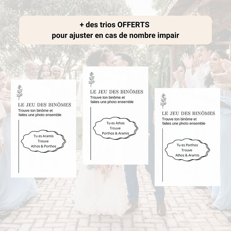 Miniature : Activité Mariage Originale à imprimer jusqu'à 200 invités