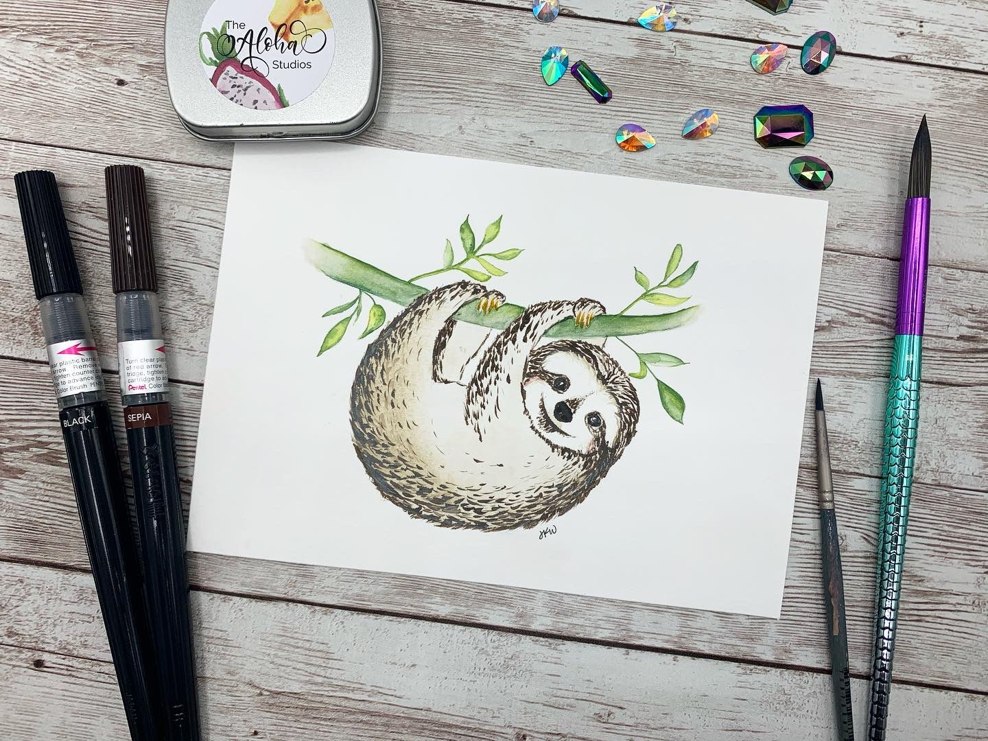 Hanging Around Watercolor Painting