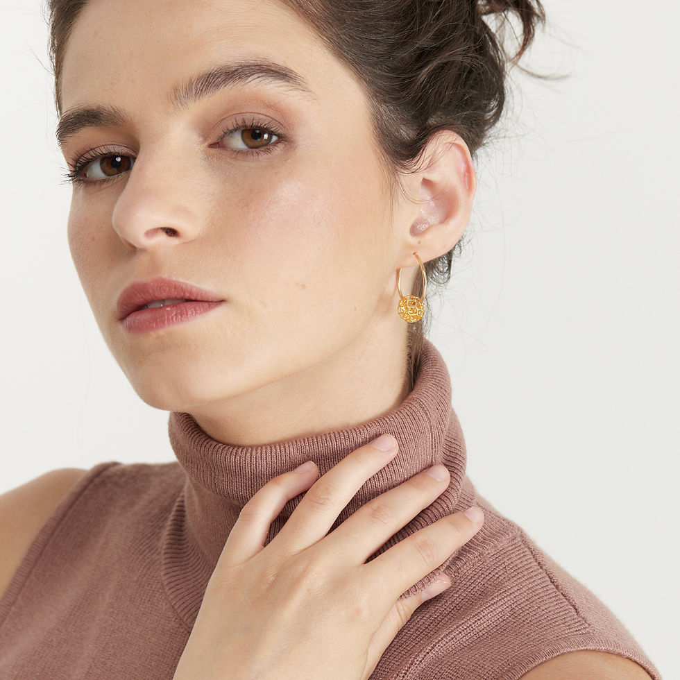 Thumbnail: Small Hoop Bubble Earrings