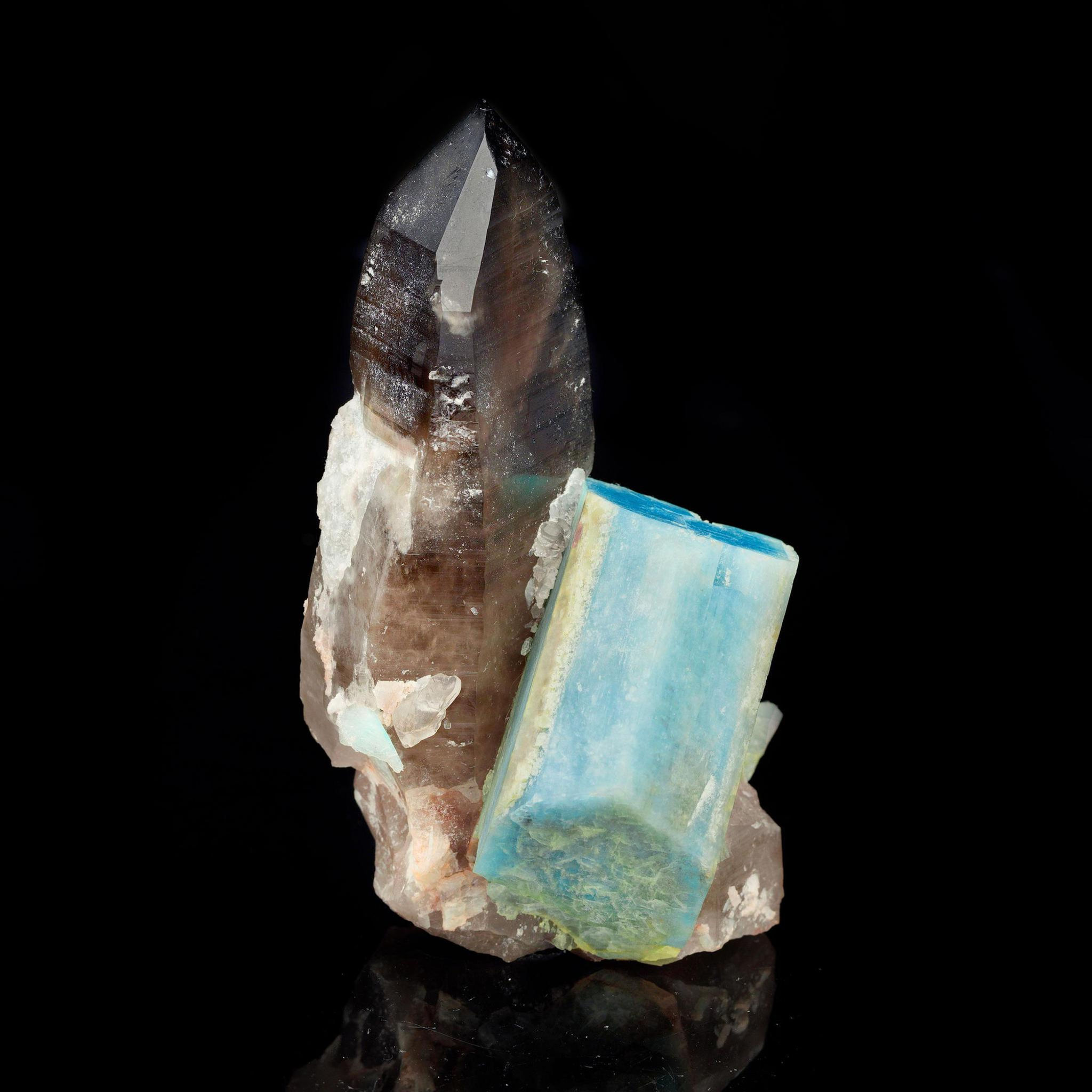Smoky Quartz on Amazonite with Albite – 273g