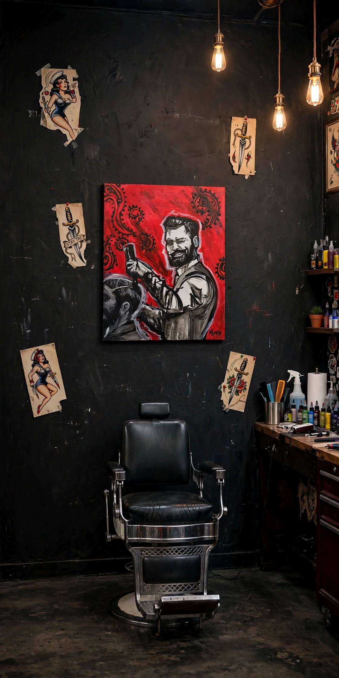 Trade Mark (Staunch Characters III) original art, acrylic on canvas, 24x30x1.5