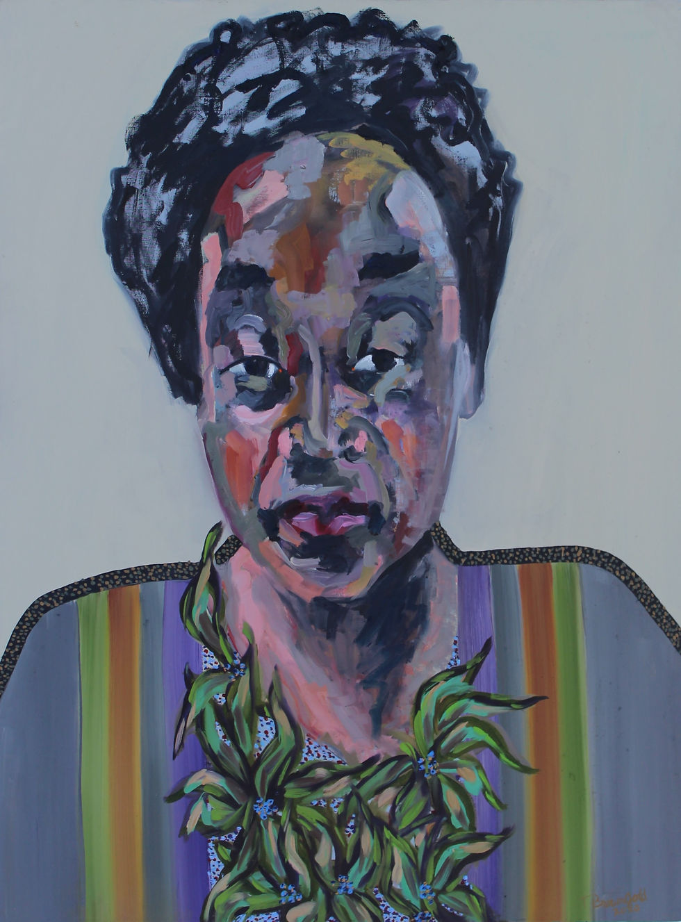 Theresa BrownGold's painting "No Insurance in COVID Times" for her art project, Art As Social Inquiry.