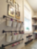 Tiny Art Room - EH Design Blog - Fintorp Buckets and system holding art supplies