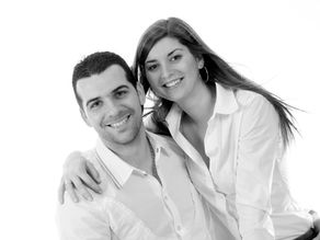 Portrait couple en studio photo