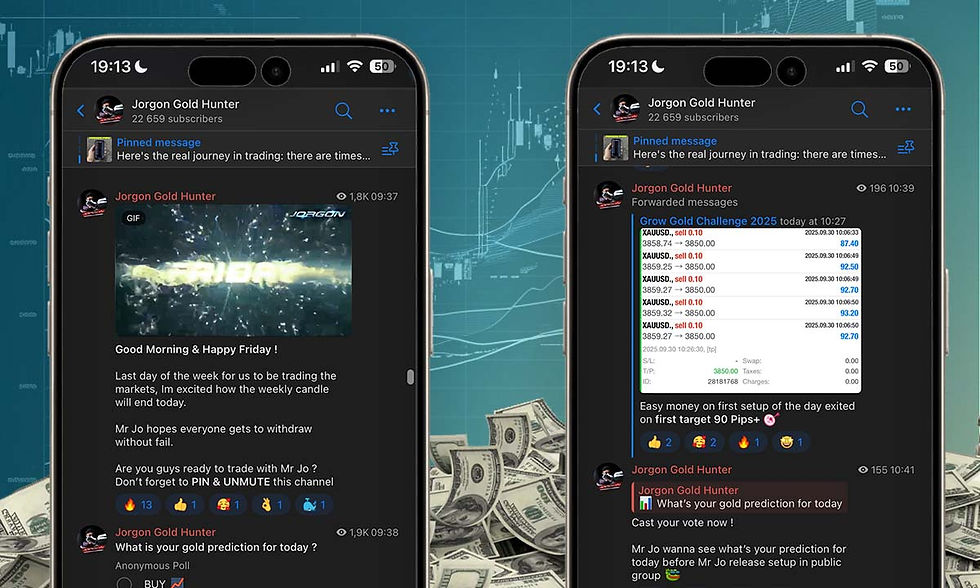 Inside Jorgon Gold Hunter free signals channel on telegram, detailed reviews and real results