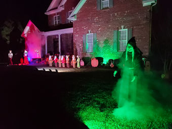 Snow White and the Seven Dwarfs scene at the Haunted Halloween House in Greenville NC