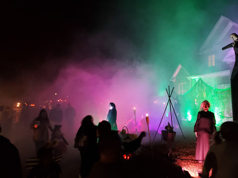 Trick-or-treat at the Haunted Halloween House in Greenville, North Carolina