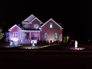 A scene from The Ring in Halloween home haunt in Greenville NC