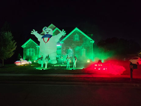 The Ghostbusters make an appearance at the Haunted Halloween House yard display in Greenville NC