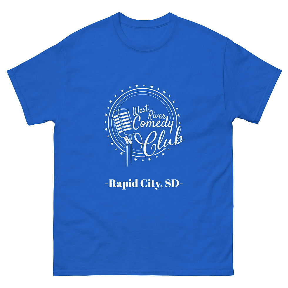 T-Shirt White on Blue