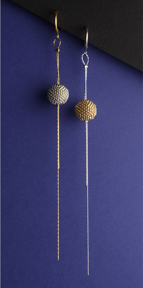 COSMOS - Boucles d'oreilles longues en perles Miyuki