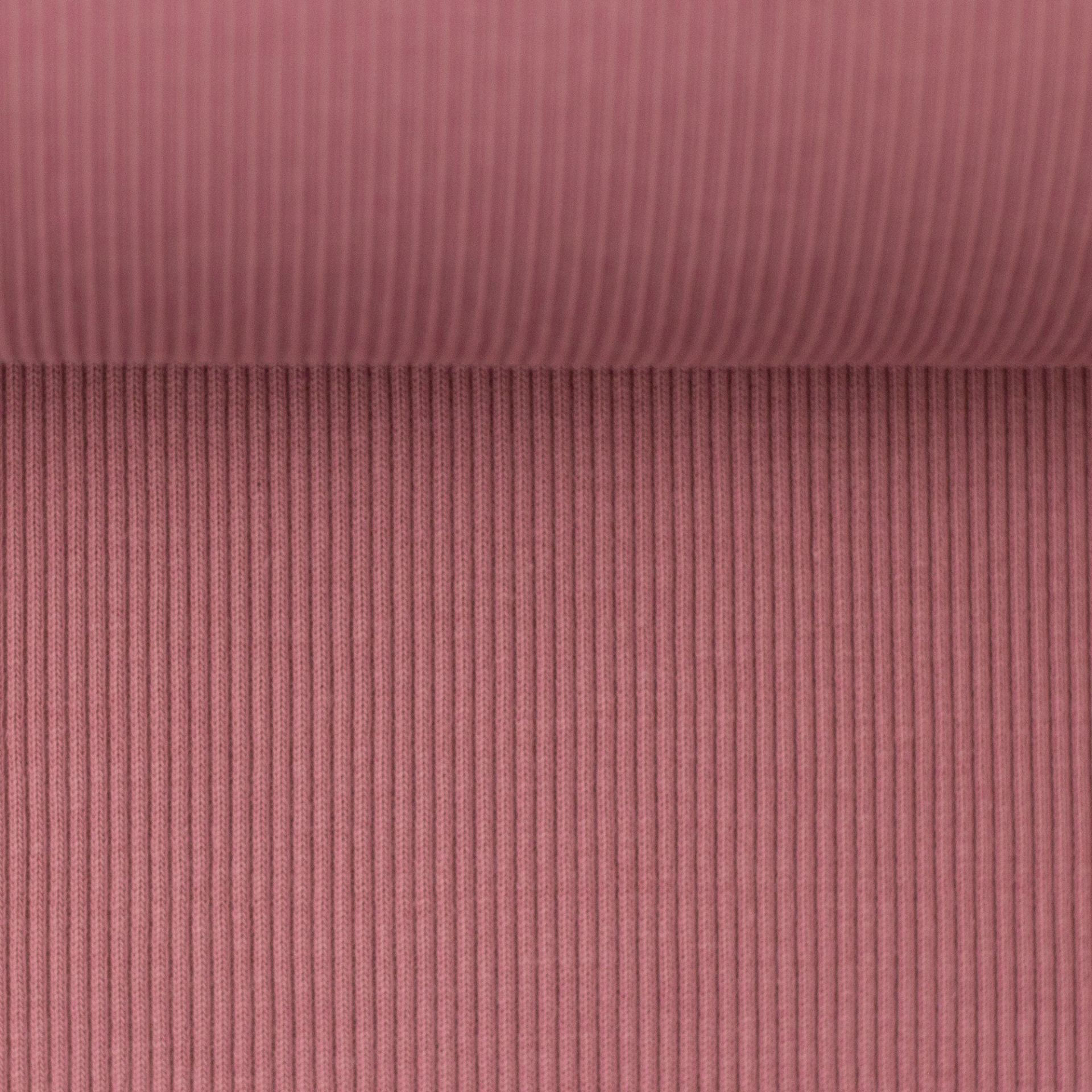 Bündchen gerippt, Rippbündchen Tessa, Altrosa dunkel