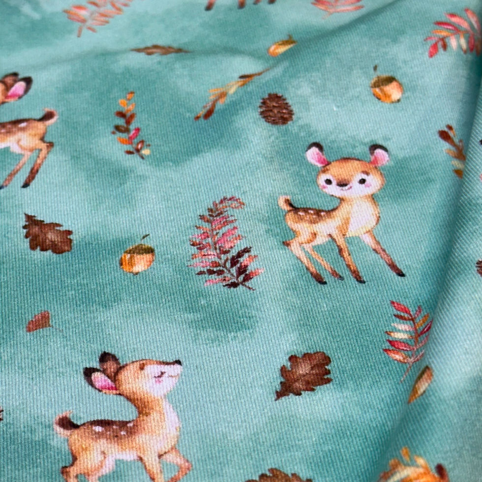 Miniaturbild: Baumwolljersey süße Bambis Mint