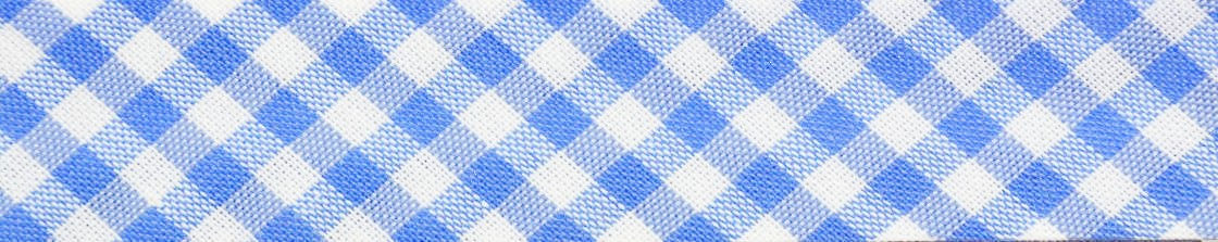 Schrägband Baumwolle Vichy Karo Hellblau