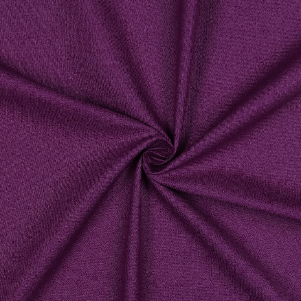 Baumwolle Webware Popeline uni Dark Purple / Dunkle Beere / Lila
