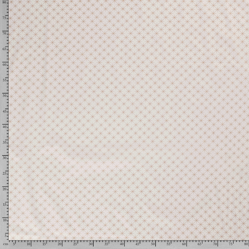 Miniaturbild: Weihnachtsstoff Kristallsterne Kupfergold Creme