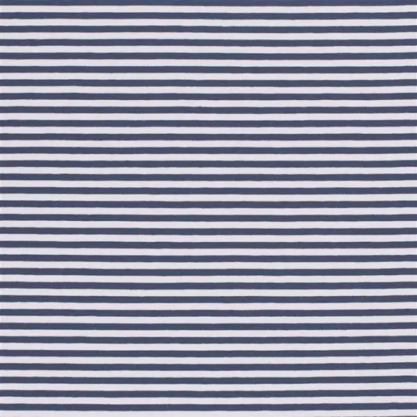 Miniaturbild: Baumwolljersey Streifen Jeansblau Weiß