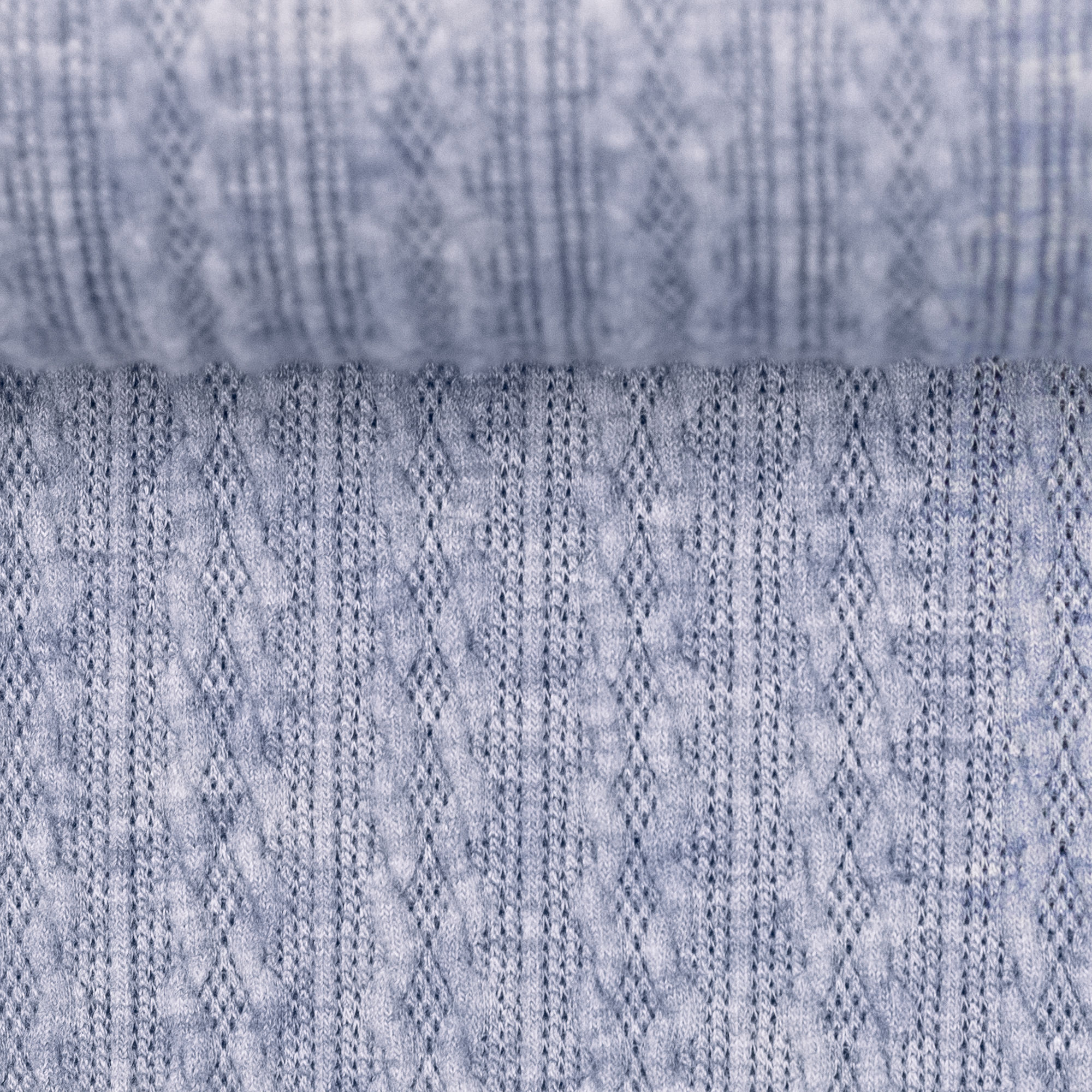 Baumwoll-Mix Strick Jacky Hellblau Melange