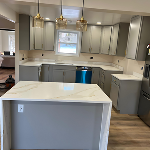 Custom-Built Modern Kitchen with Marble Finish
