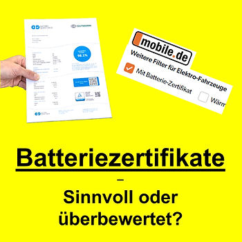 Batteriezertifikat Elektroauto