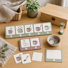 Visual activity cards arranged to provide clear structure and predictability.