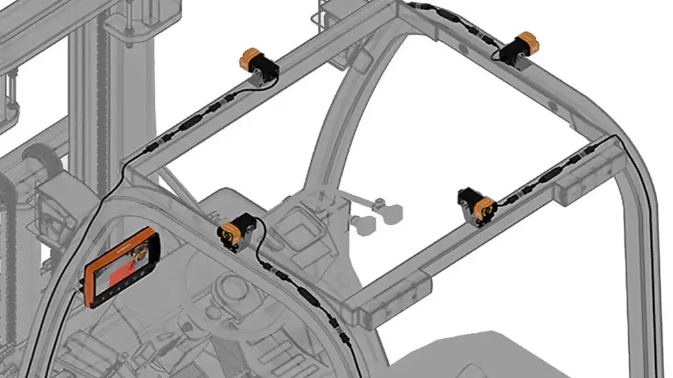 The 4-camera 360° AI pedestrian detection installation is easy.