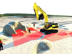 Proxicam AI proximity detection camera mounted on a construction vehicle to prevent pedestrian blind spot collisions