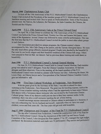 Monica Annual Report page 2 from 1989 to