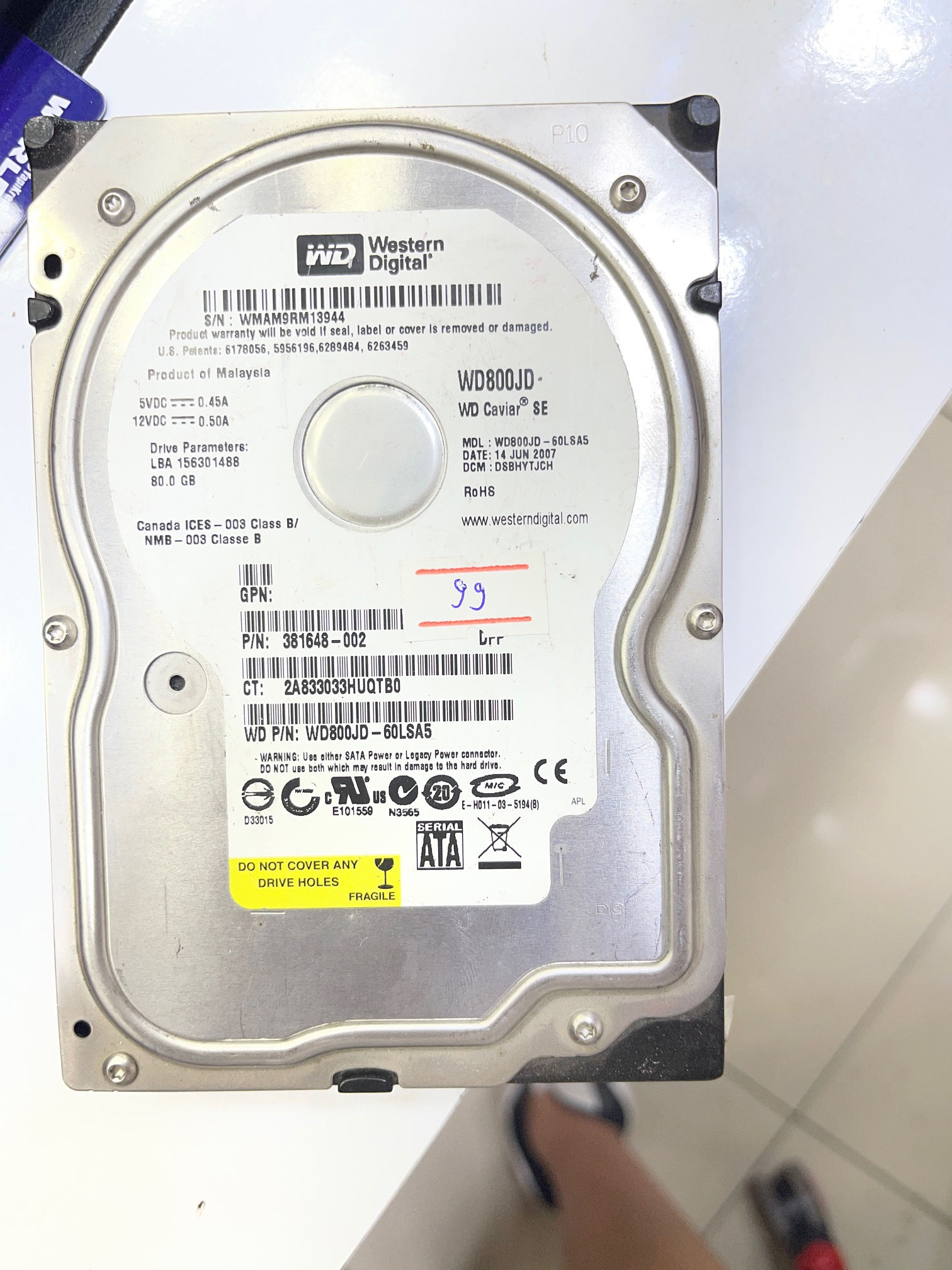 Western Digital WD800JD - 60LSA5 800GB 3.5 HDD %99