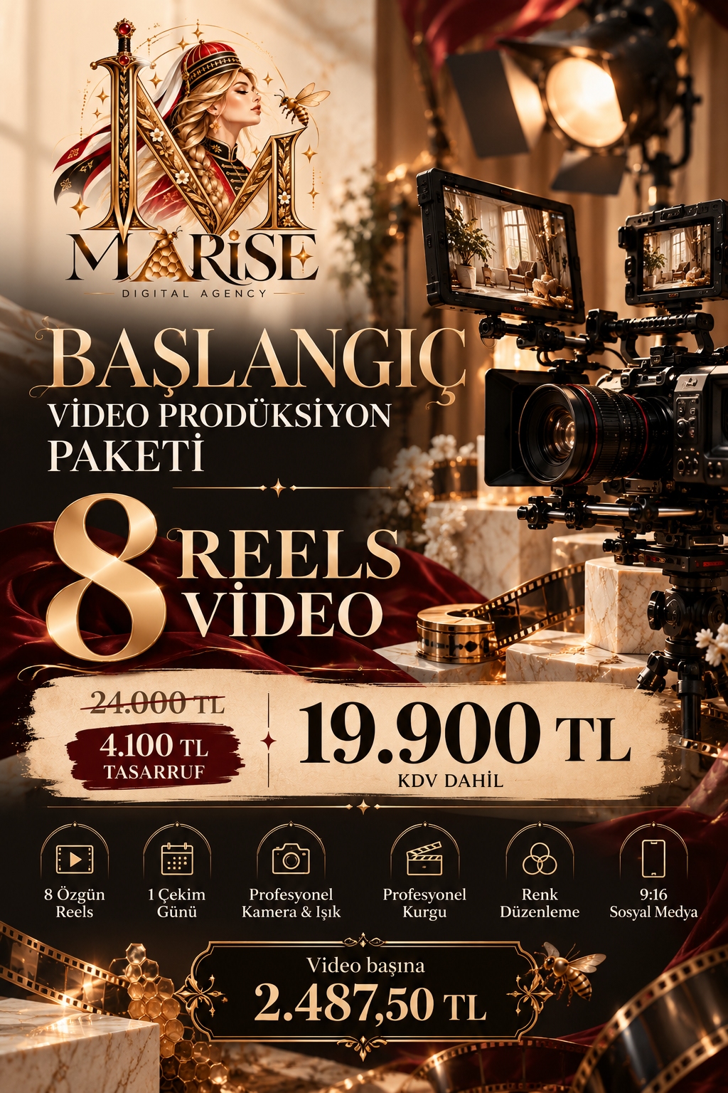 Başlangıç Video Prodüksiyon Paketi – 8 Reels